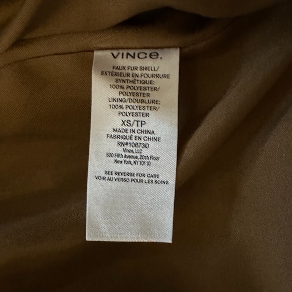 Vince Double Breasted Teddy Faux Fur Jacket/Coat, Size XS, Camel - Picture 10 of 15